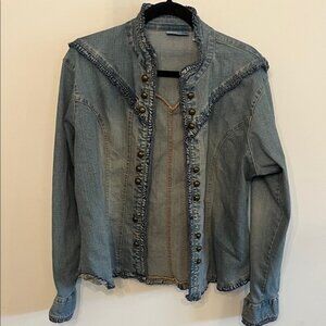 Wrangler Light Blue Jean Jacket with Brass Buttons